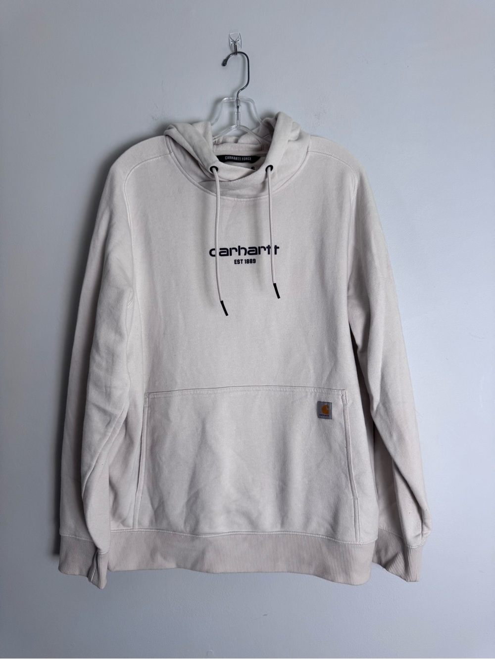 Carhartt Force Men’s Cream Logo Hoodie Sweatshirt XL